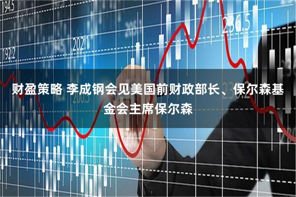 财盈策略 李成钢会见美国前财政部长、保尔森基金会主席保尔森